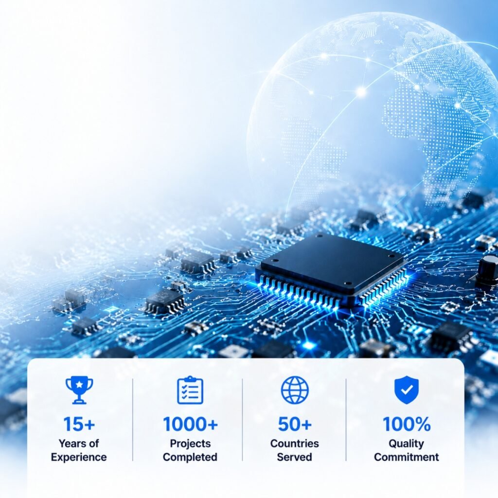 PCB manufacturing workflow highlighting rapid prototyping, accelerated production, and on-time delivery