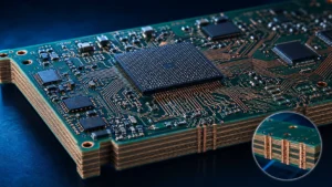 High-density interconnect PCB with fine-pitch BGA, dense copper routing and multilayer microvia construction