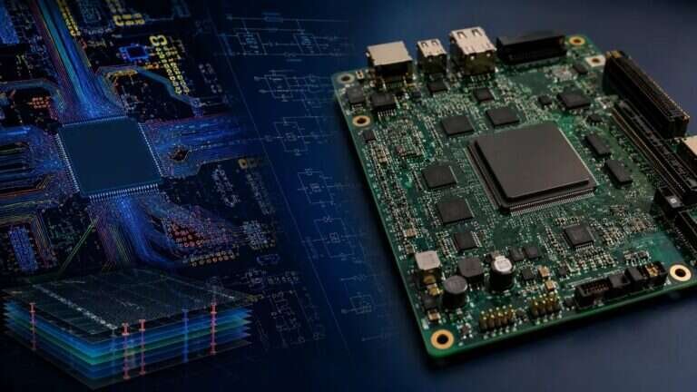 FPGA embedded PCB engineering example showing PCB layout design and assembled PCBA