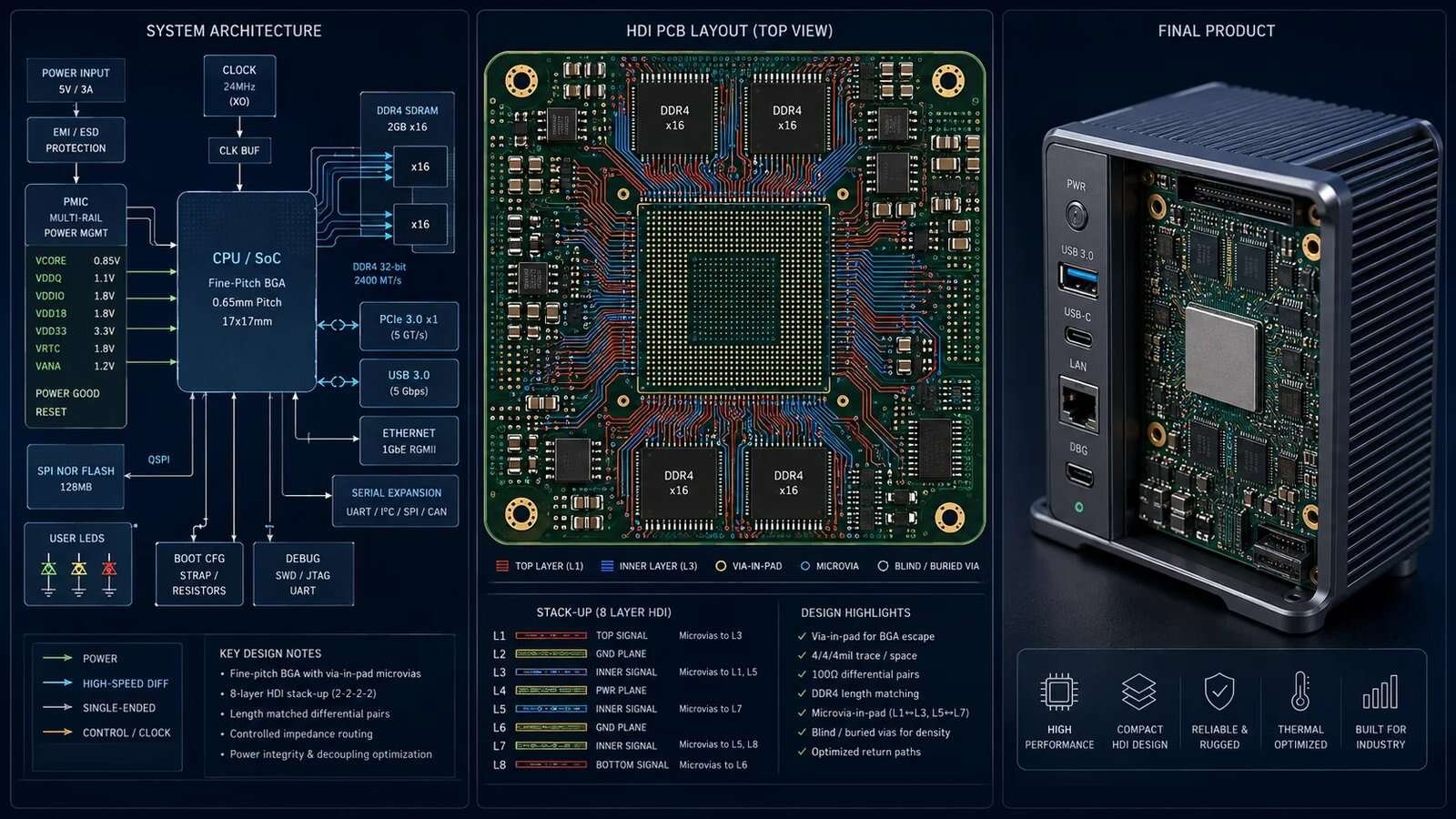 HDI fine-pitch BGA PCB engineering project example