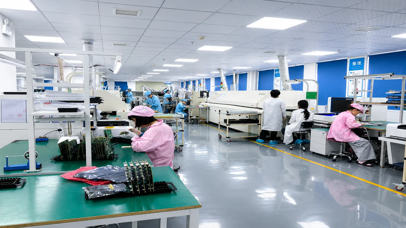 PCB assembly production floor at Excel Circuit
