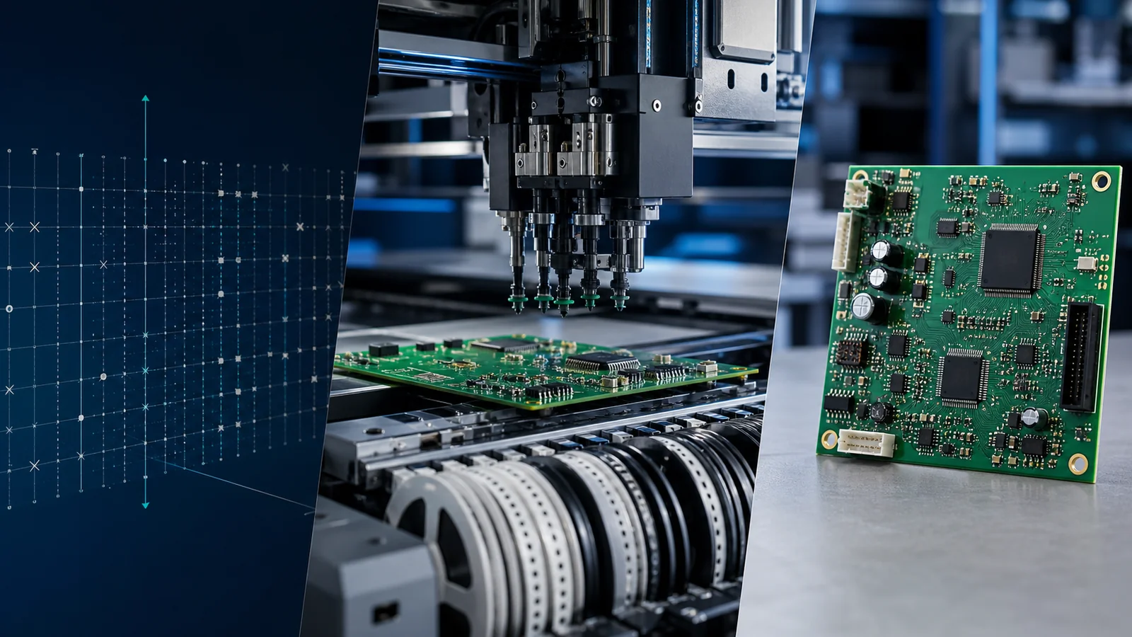 SMT pick and place coordinate data workflow leading to assembled PCBA